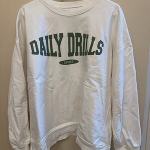 Daily Drills Oversized Crew (White/Green) XS/SM